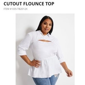 Ashley Stewart Cutout White Shirt